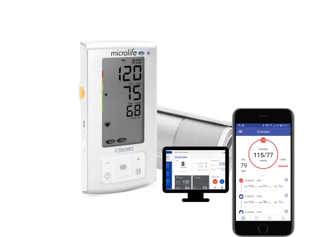 Blood Pressure Monitor, Touchscreen, Bluetooth, Microlife
