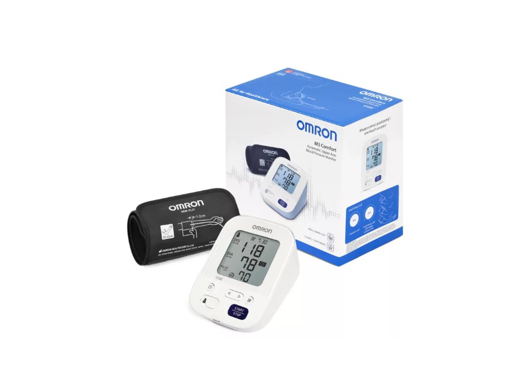 Omron Blood Pressure Monitor M3 + Omron Thermometer + A/C Adaptor